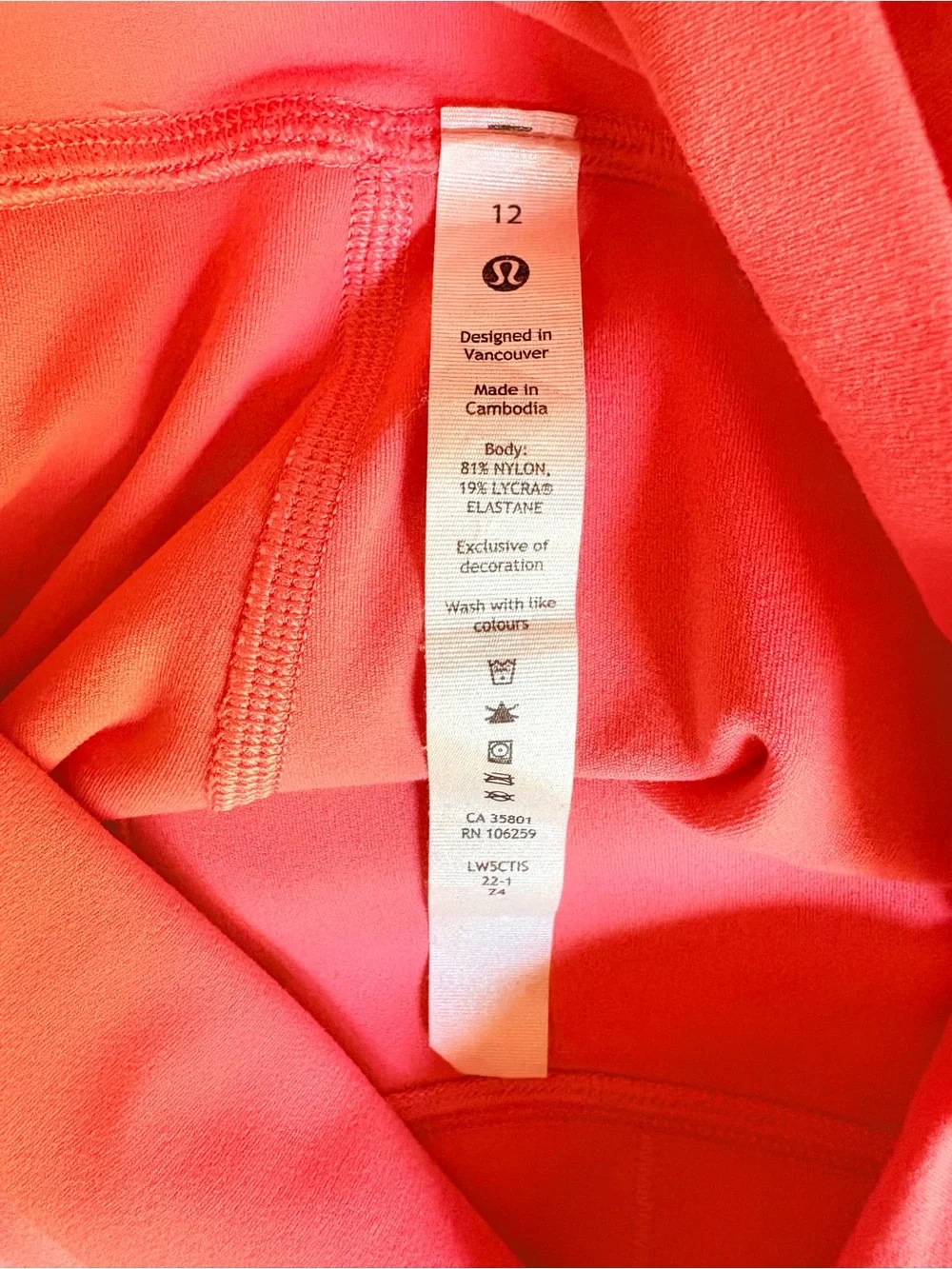 Lululemon Align High Rise Leggings Pink Coral Size 12 Yoga Athletic